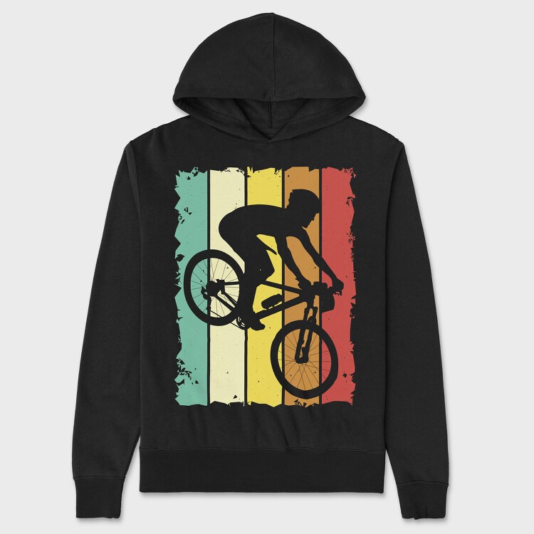 Retro Mountain Biker, Hanorac Oversize Barbati (Unisex)