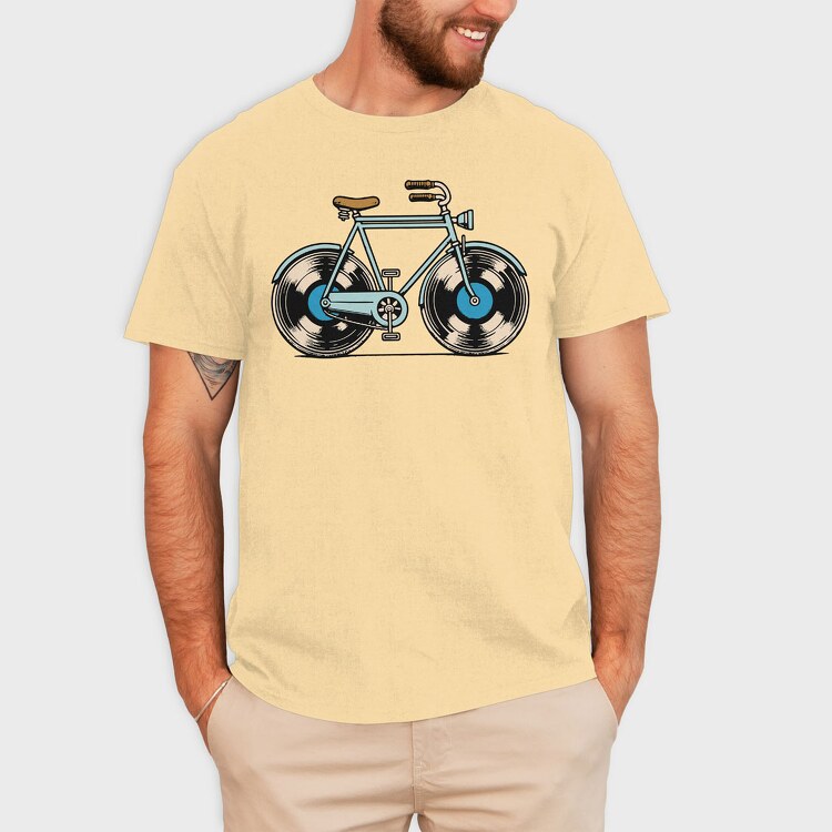Bike Vinyl, Tricou Barbati (Unisex)