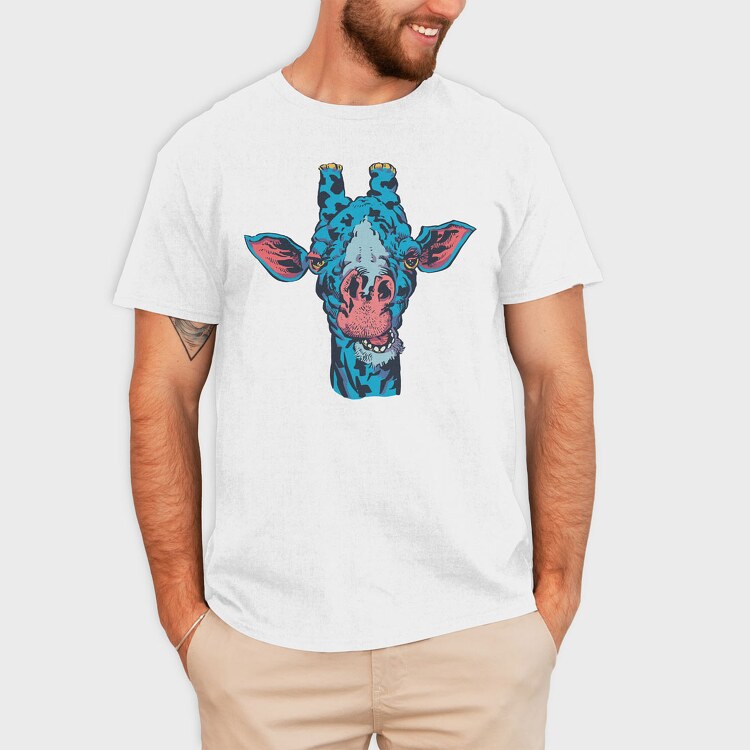 Blue Giraffe, Tricou Barbati (Unisex)