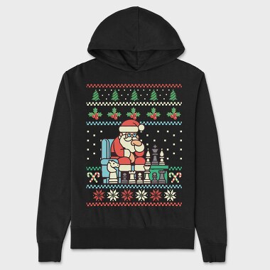 Santa Chess, Hanorac Oversize Barbati (Unisex)