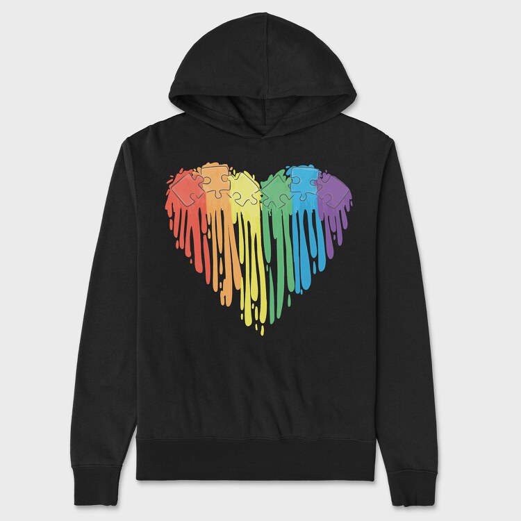 Puzzle Rainbow Paint, Hanorac Oversize Barbati (Unisex)