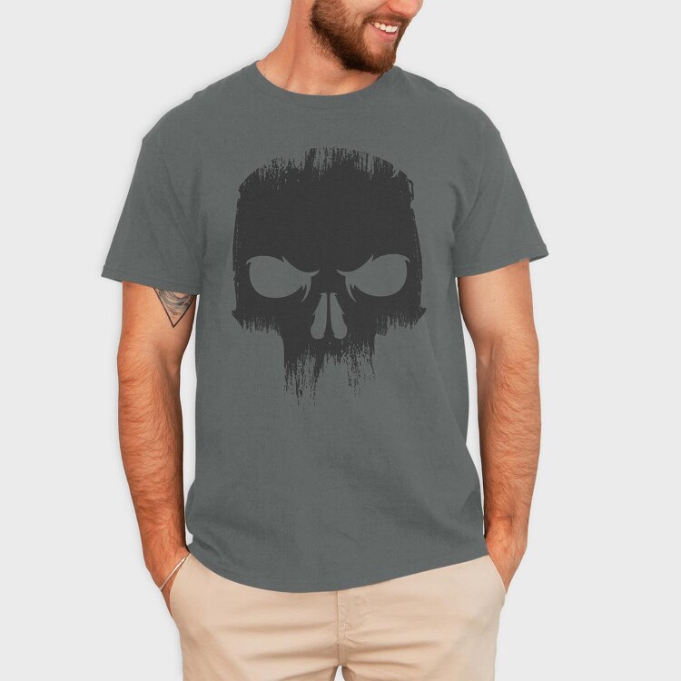 Angry Skull Black, Tricou Barbati (Unisex)