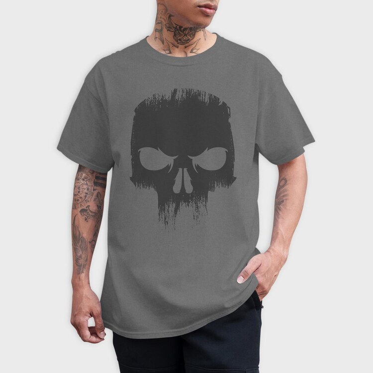 Angry Skull Black, Tricou Barbati (Unisex)