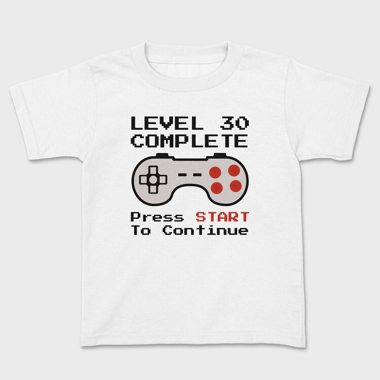 Retro Gamepad Lvl 30 Complete, Tricou Copii