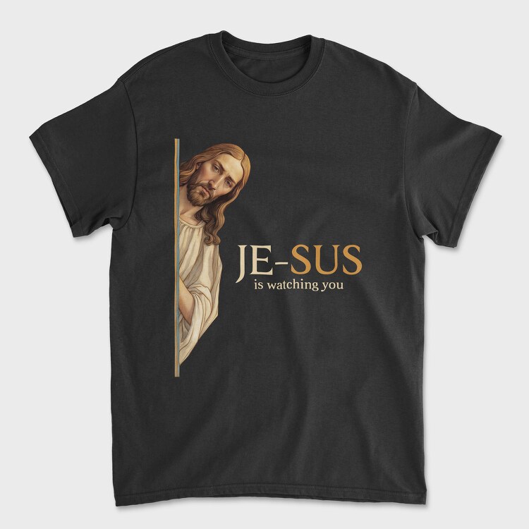 Jesus Watching You, Tricou Barbati (Unisex)