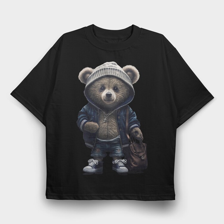School Teddy Bear, Tricou Oversize Barbati (Unisex)