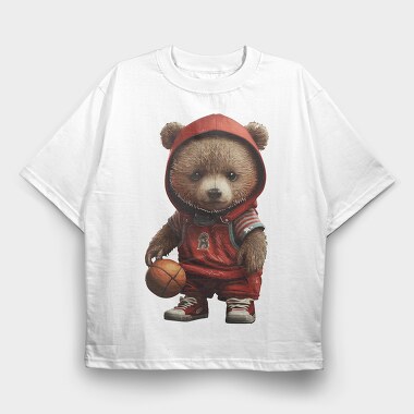 Teddy Bear Basketball, Tricou Oversize Barbati (Unisex)