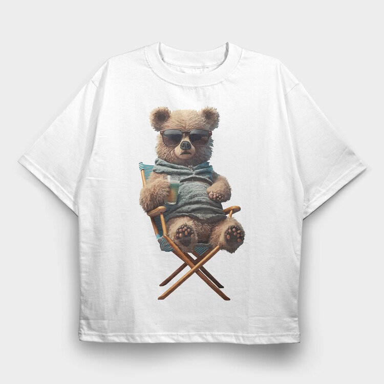 Teddy Bear Relax, Tricou Oversize Barbati (Unisex)