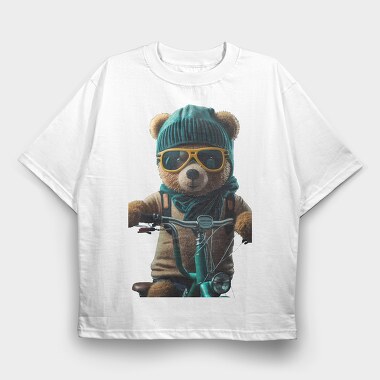 Teddy Bike, Tricou Oversize Barbati (Unisex)