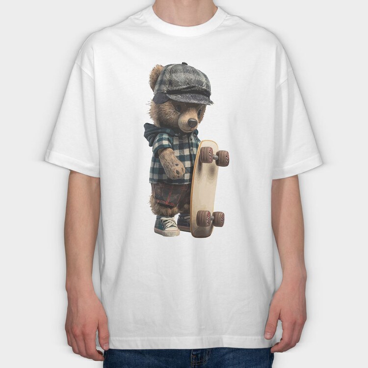 Teddy Skate, Tricou Oversize Barbati (Unisex)