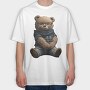 Teddy Glasses, Tricou Oversize Barbati (Unisex)