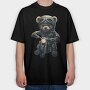 Biker Teddy Bear, Tricou Oversize Barbati (Unisex)