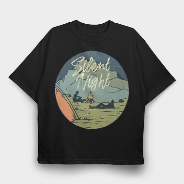 Camp Silent Night, Tricou Oversize Barbati (Unisex)