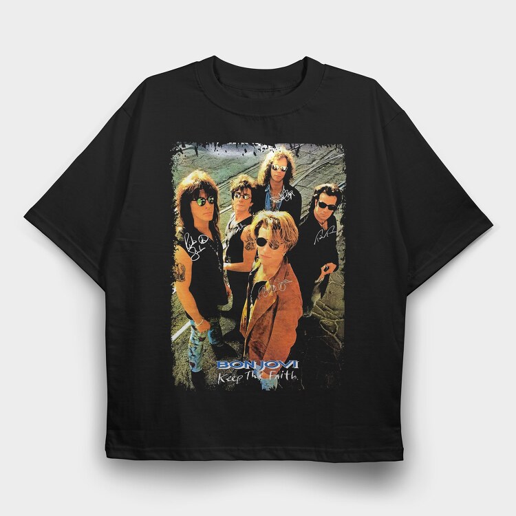 Bon Jovi, Tricou Oversize Barbati (Unisex)