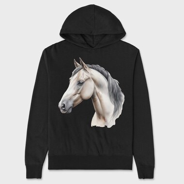 Side View Realistic Horse, Hanorac Oversize Barbati (Unisex)