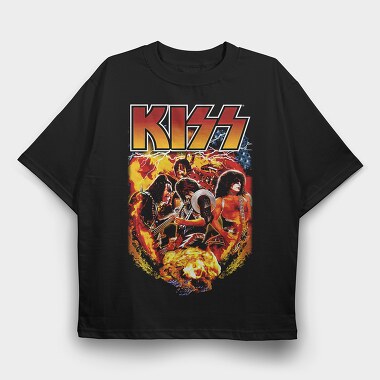 Kiss 4, Tricou Oversize Barbati (Unisex)