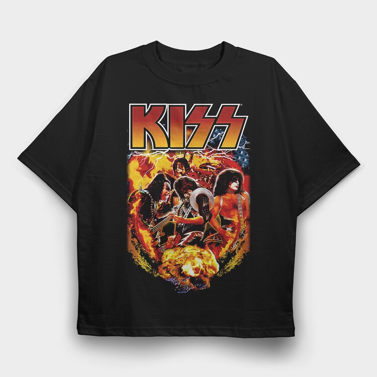 Kiss 4, Tricou Oversize Barbati (Unisex)