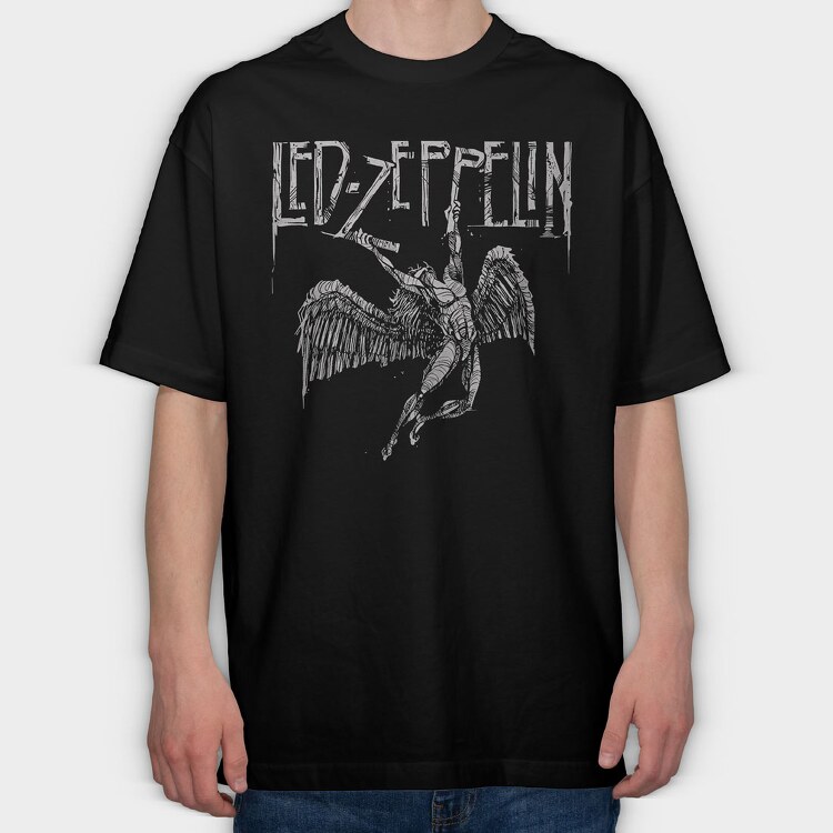 Led Zeppelin, Tricou Oversize Barbati (Unisex)