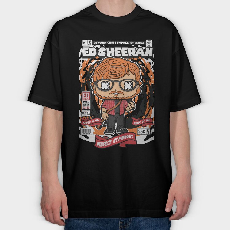 Ed Sheeran, Tricou Oversize Barbati (Unisex)