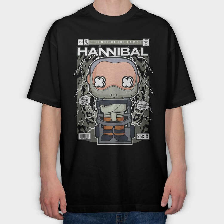 Hannibal Lector Silence Of The Lambs, Tricou Oversize Barbati (Unisex)