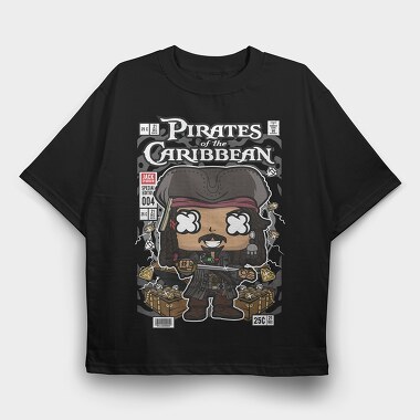 Jack Sparrow Pirates Of The Caribbean, Tricou Oversize Barbati (Unisex)