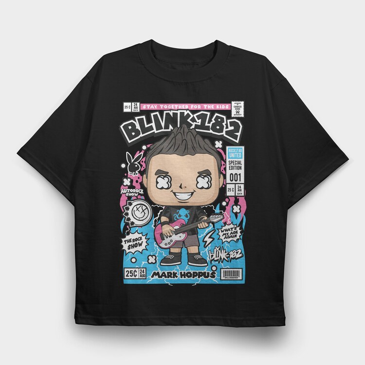 Mark Hoppus Blink 182, Tricou Oversize Barbati (Unisex)