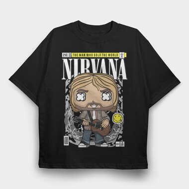 Nirvana Kurt Cobain, Tricou Oversize Barbati (Unisex)