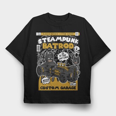 Steampunk Bat Rod, Tricou Oversize Barbati (Unisex)