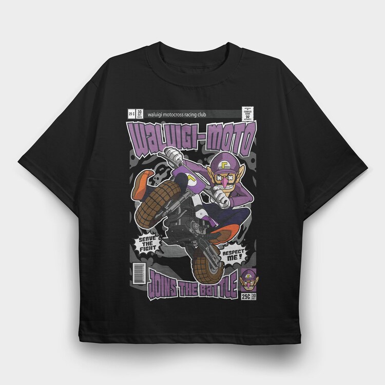 Waluigi Motocross, Tricou Oversize Barbati (Unisex)