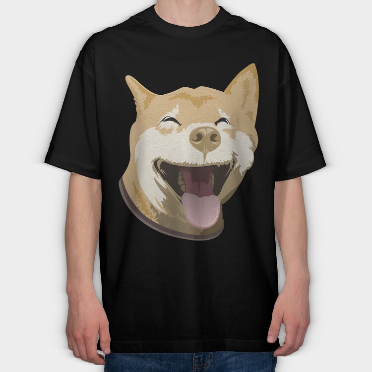 Akita Portrait, Tricou Oversize Barbati (Unisex)