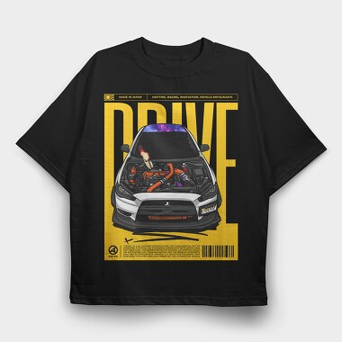 Evo Drive Flame, Tricou Oversize Barbati (Unisex)