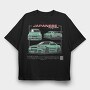 Skyline Japanese, Tricou Oversize Barbati (Unisex)