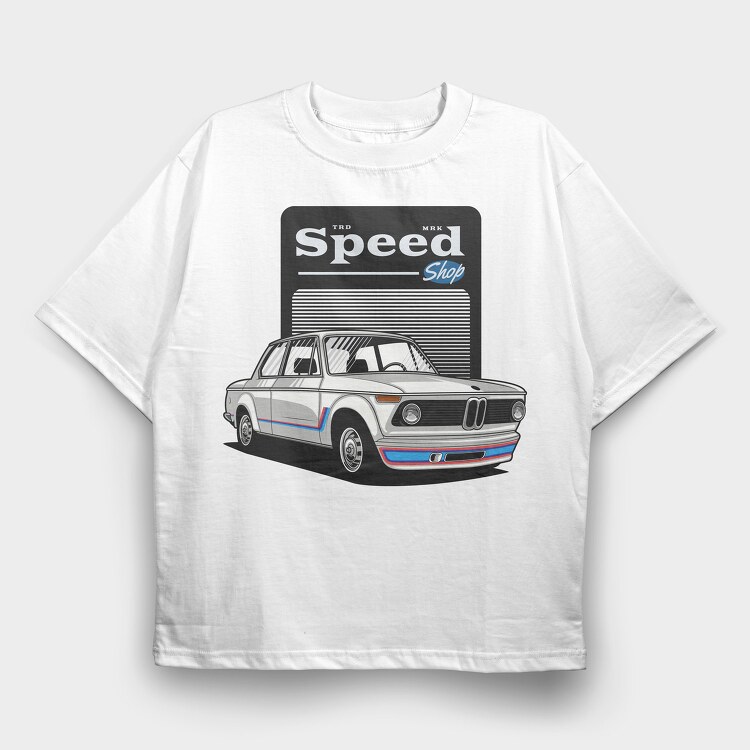 1974 bmw 2002 turbo, Tricou Oversize Barbati (Unisex)