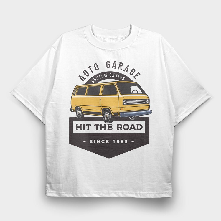 1985 VW Westie camper, Tricou Oversize Barbati (Unisex)