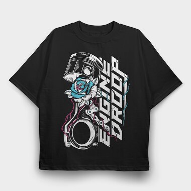 Engine Drop, Tricou Oversize Barbati (Unisex)