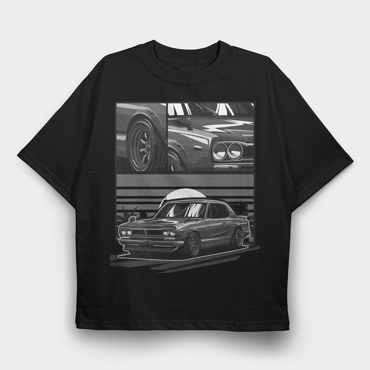 Skyline Gray, Tricou Oversize Barbati (Unisex)