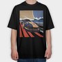 Retro Supercar in Vintage, Tricou Oversize Barbati (Unisex)