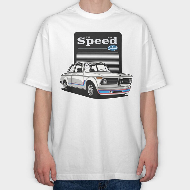 1974 bmw 2002 turbo, Tricou Oversize Barbati (Unisex)
