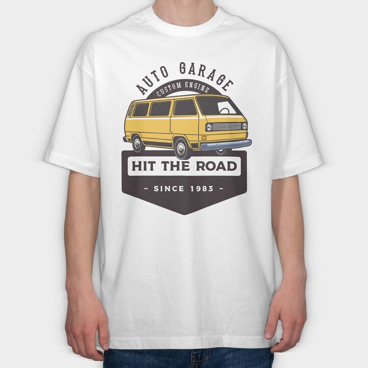 1985 VW Westie camper, Tricou Oversize Barbati (Unisex)