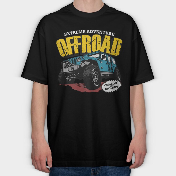 Extreme Adventure Offroad Jeep, Tricou Oversize Barbati (Unisex)