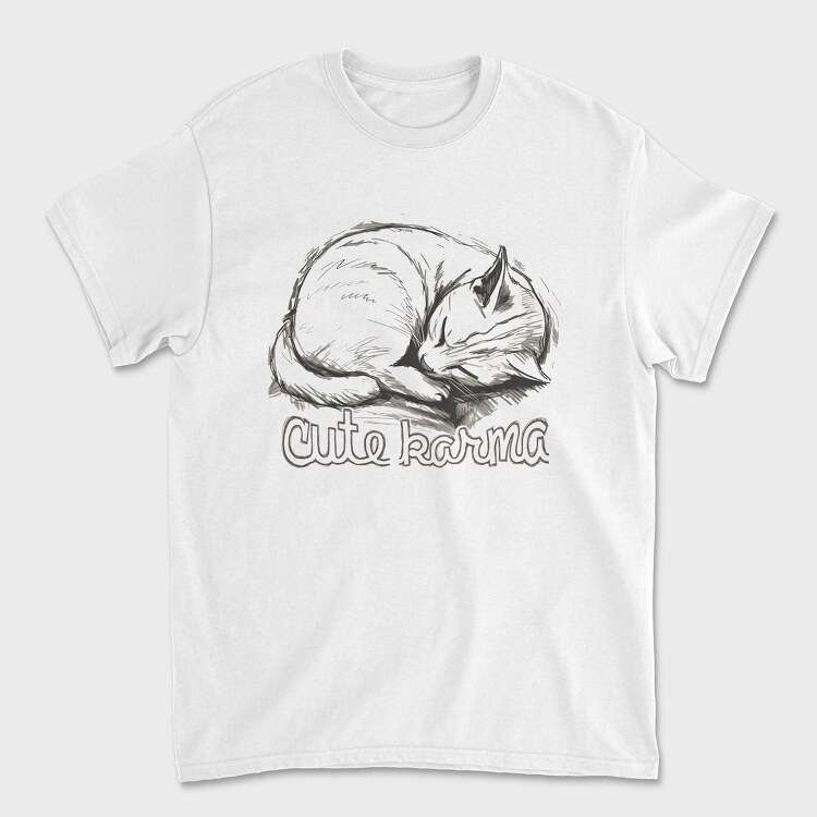 Cat Karma Sketch, Tricou Barbati (Unisex)