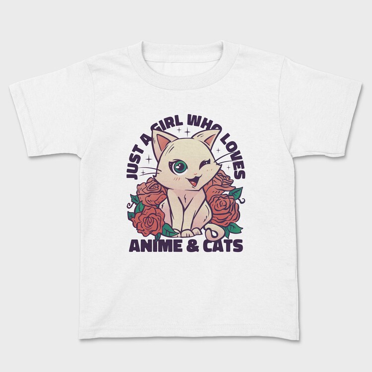 Cat Kawaii Anime Quote, Tricou Copii