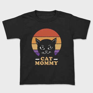 Cat Mommy Retro Sunset, Tricou Copii