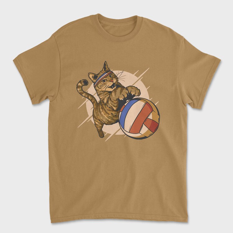 Cat Playing Volleyball, Tricou Barbati (Unisex)