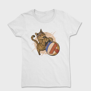 Cat Playing Volleyball, Tricou Femei