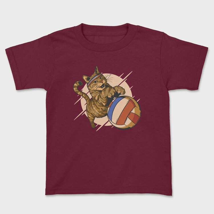 Cat Playing Volleyball, Tricou Copii