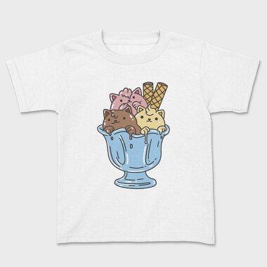 Cute Cats Ice Cream Bowl, Tricou Copii