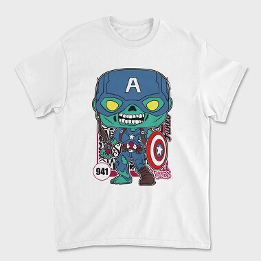 Funko Marvel Zombies captain america, Tricou Barbati (Unisex)