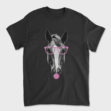 Horse Bubblegum Monochrome, Tricou Barbati (Unisex)