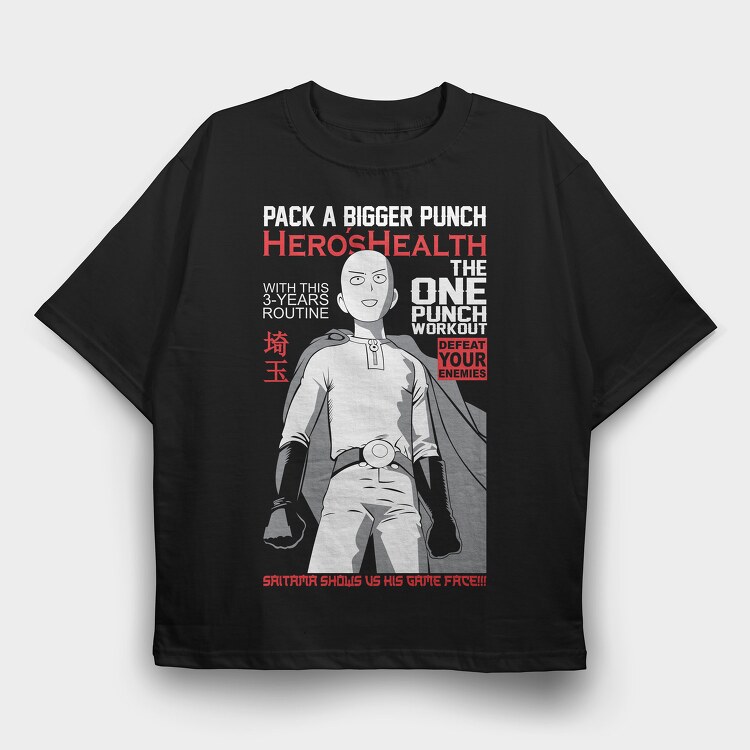 One Punch Man 2, Tricou Oversize Barbati (Unisex)